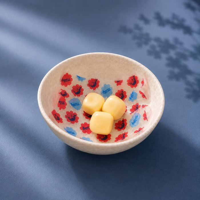 Milky soft candy unwrapped, small white milk chews.